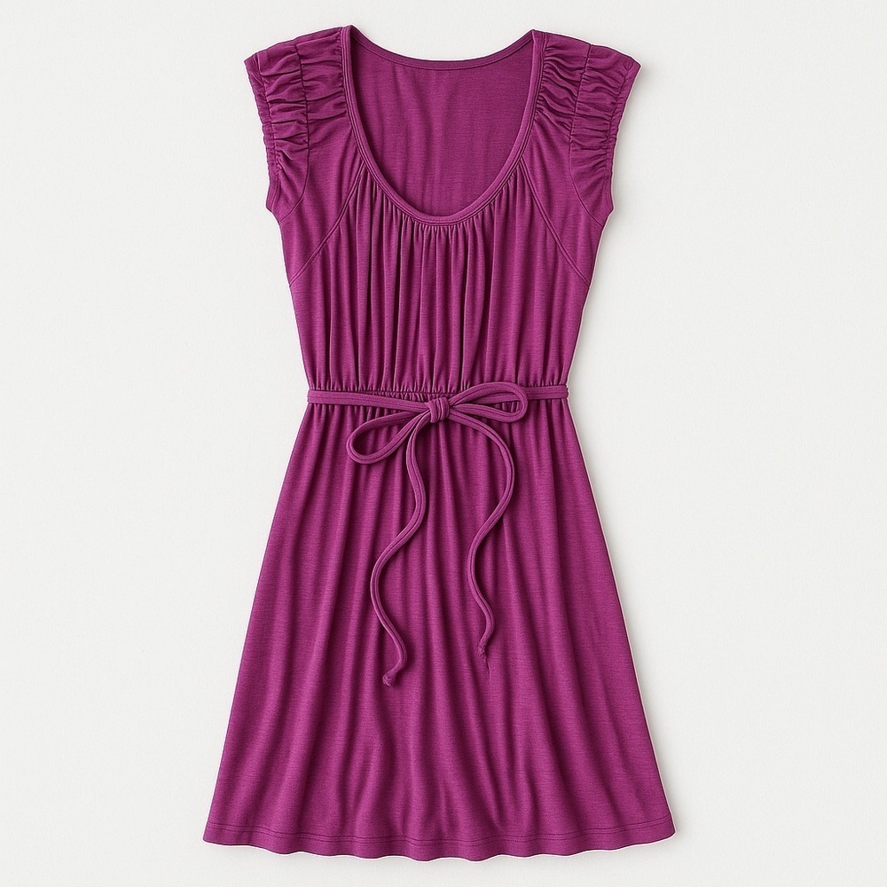 Double Zero Ruffle Sleeve Scoop Neck Dress